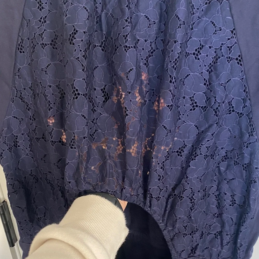 Kate Spade Dark Blue Short Sleeve Dress with lace and open back size XL